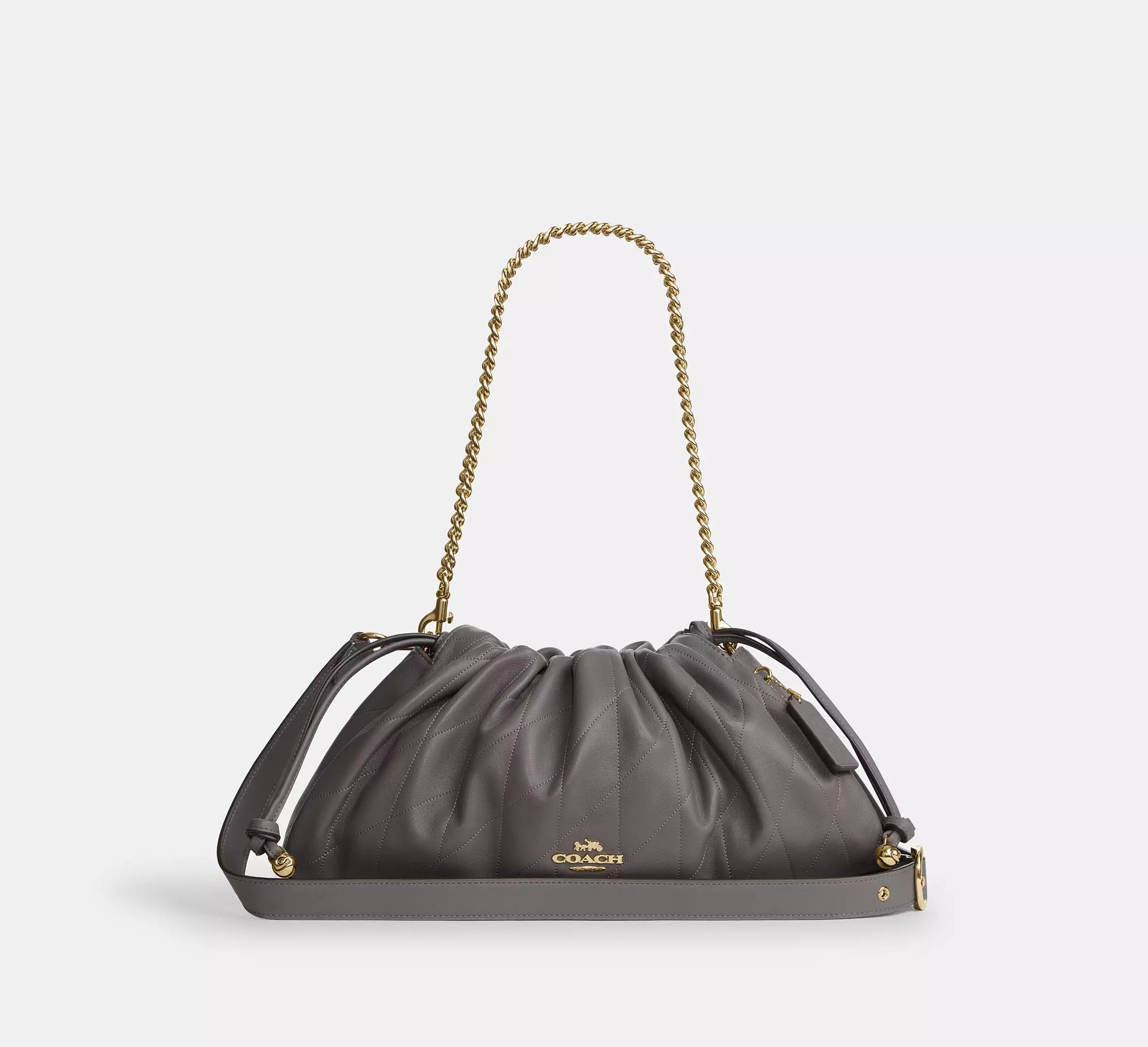 Coach Faye Large Shoulder Bag With Quilting - Gold/Slate