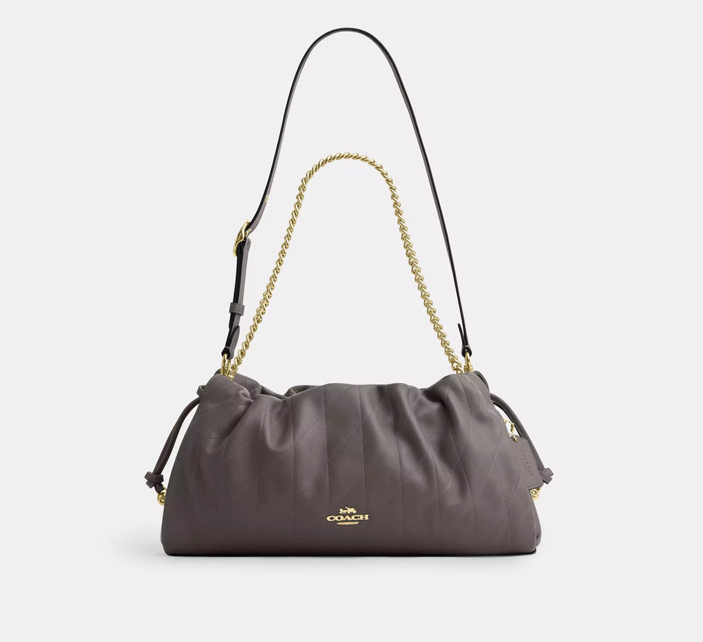 Coach Faye Large Shoulder Bag With Quilting - Gold/Slate