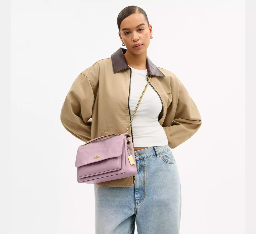 Coach Elodie Crossbody Bag With Quilting - Gold/Carnation