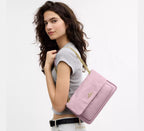 Coach Elodie Crossbody Bag With Quilting - Gold/Carnation