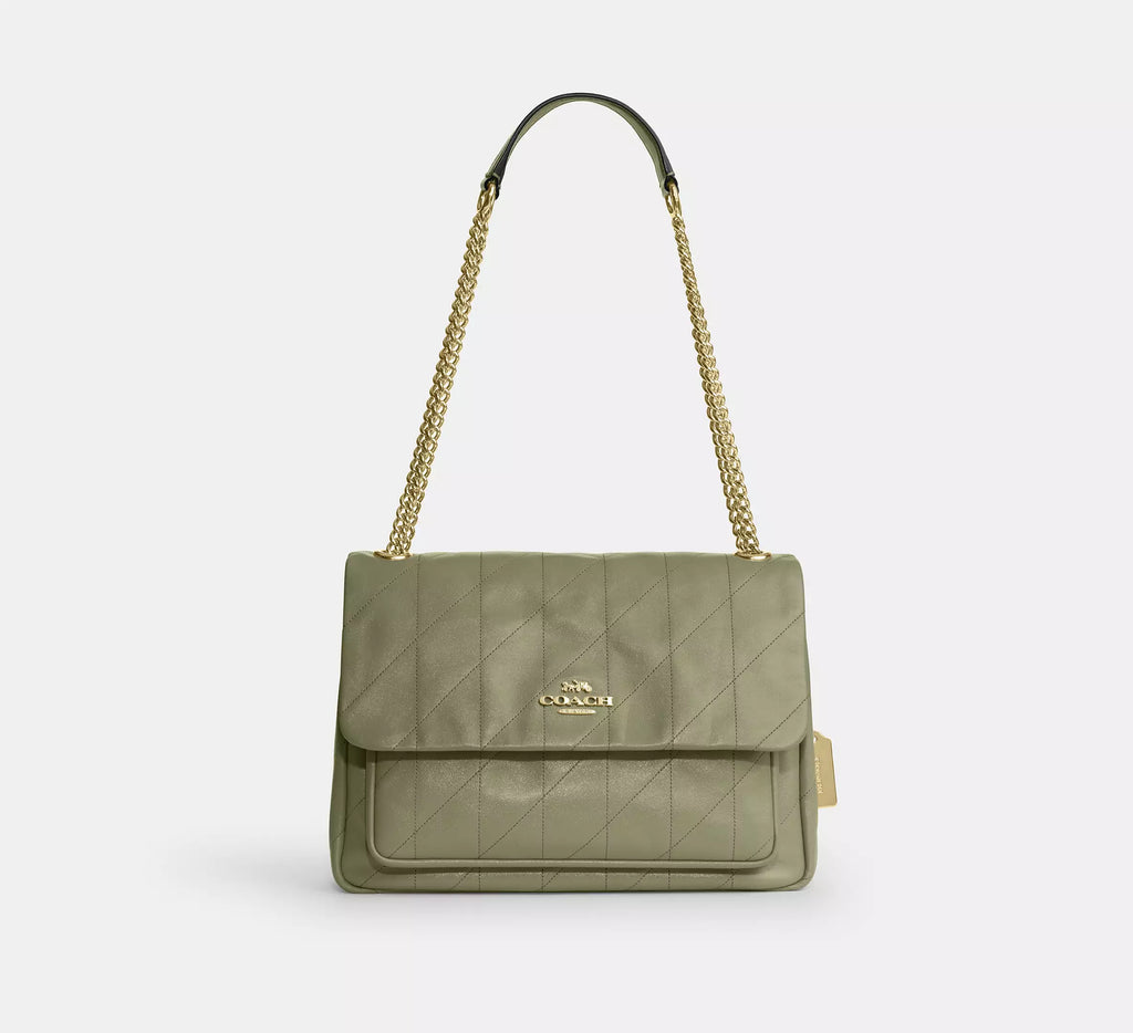 Coach Elodie Crossbody Bag With Quilting - Gold/Pistachio