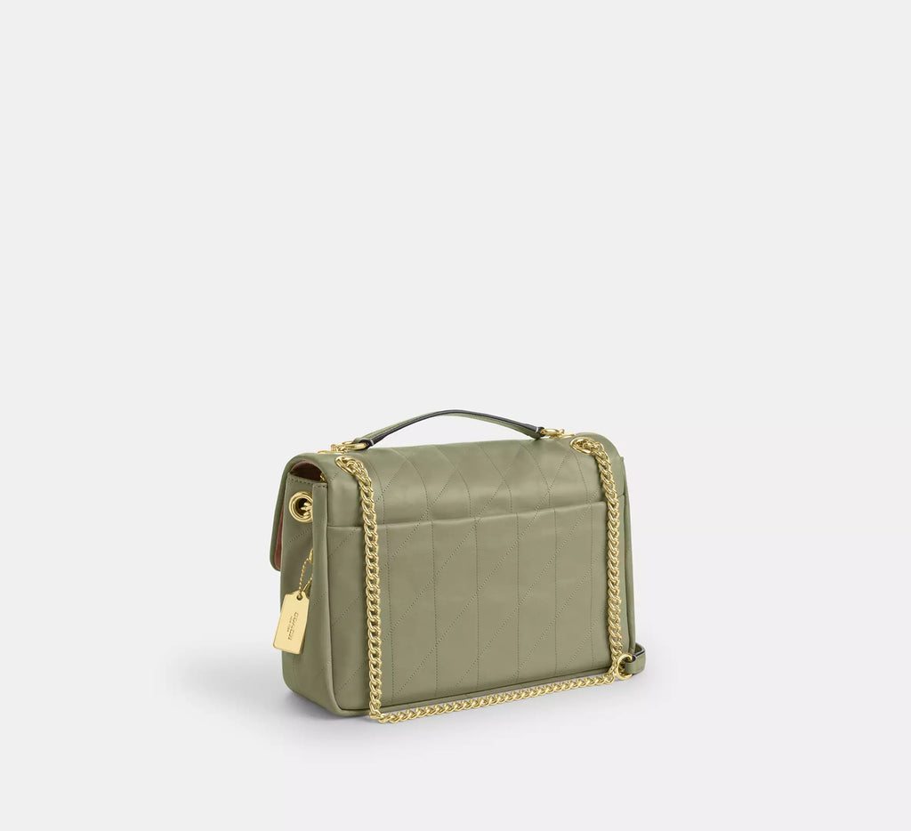 Coach Elodie Crossbody Bag With Quilting - Gold/Pistachio
