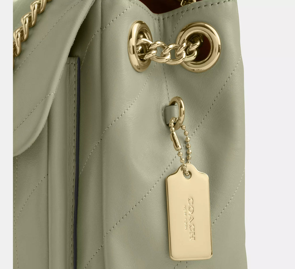 Coach Elodie Crossbody Bag With Quilting - Gold/Pistachio