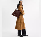 Coach Evelyn Large Shoulder Bag With Quilting - Silver/Maple