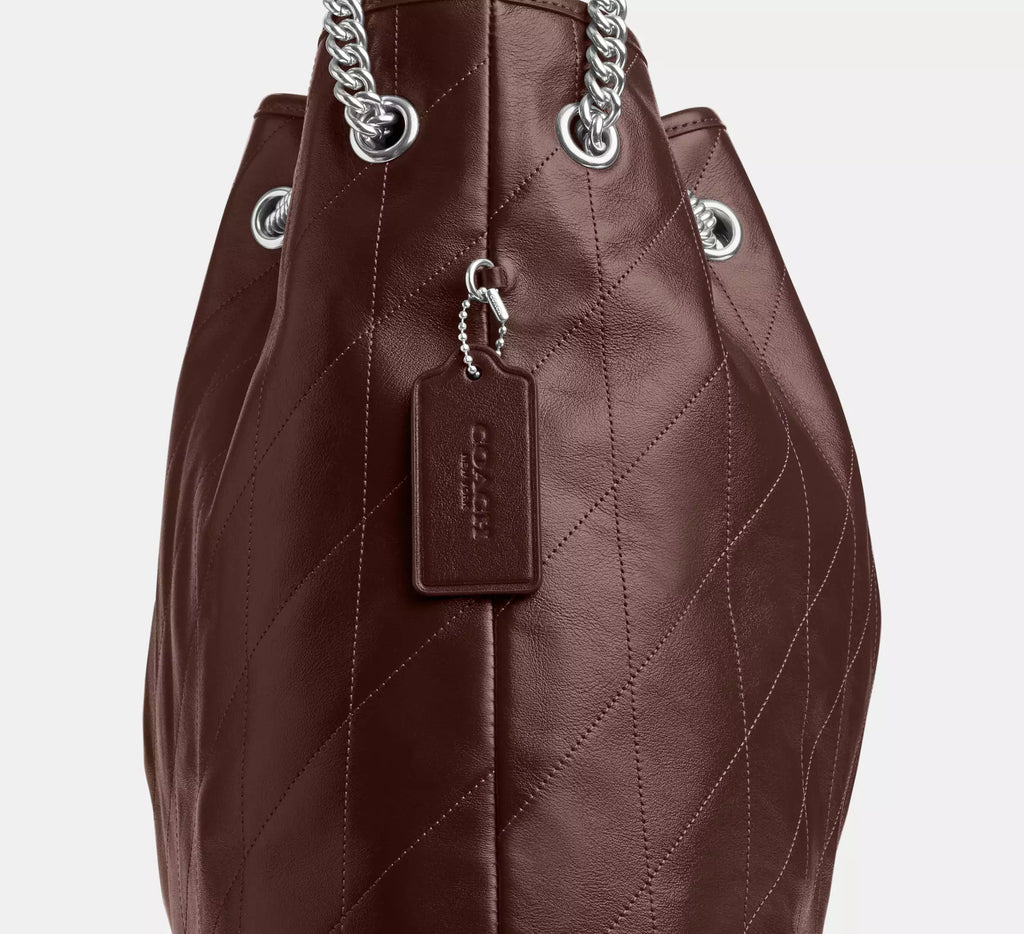 Coach Evelyn Large Shoulder Bag With Quilting - Silver/Maple