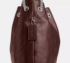 Coach Evelyn Large Shoulder Bag With Quilting - Silver/Maple