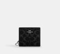 Coach Snap Wallet In Signature Denim -  Silver/Black