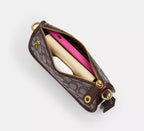 Coach Swinger Bag 20 With Chain In Signature Jacquard SEZON - Brass/Oak Maple