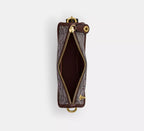 Coach Swinger Bag 20 With Chain In Signature Jacquard SEZON - Brass/Oak Maple