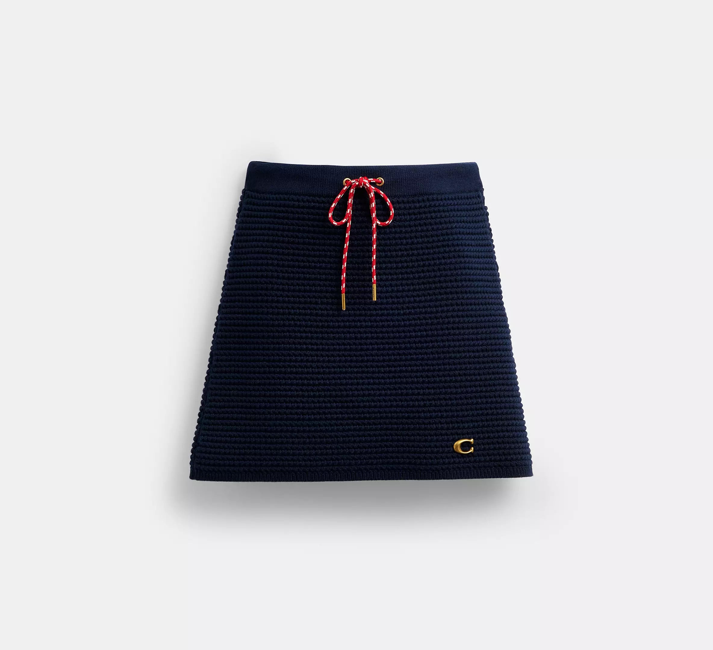 Coach Textured Knit Skirt  -  Navy Blue