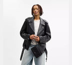 Coach Double Zip Wallet In Signature Denim - Silver/Black