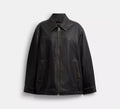 Coach Loved Oversized Leather Jacket  - Black