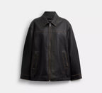 Coach Loved Oversized Leather Jacket  - Black
