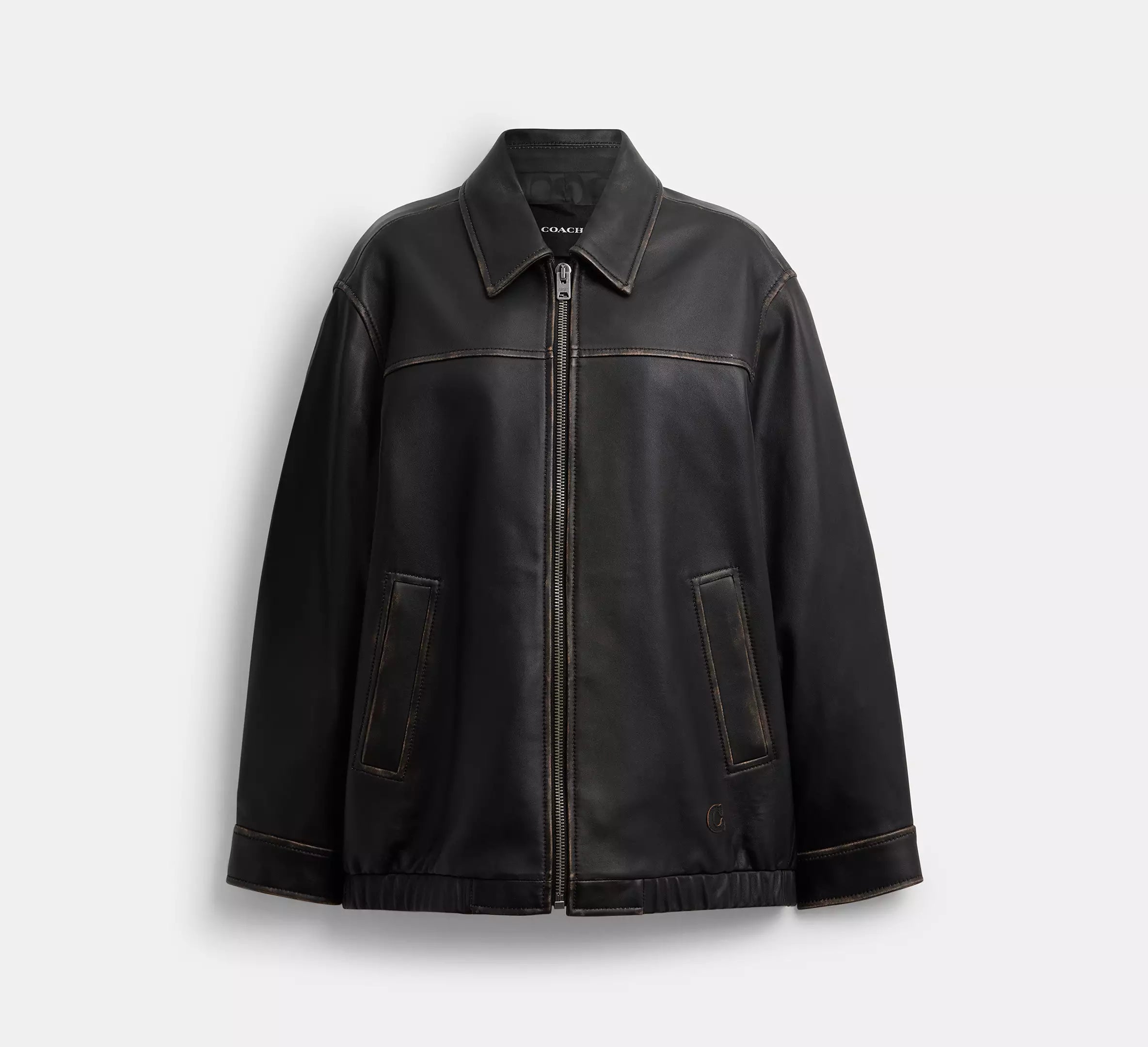 Coach Loved Oversized Leather Jacket  - Black