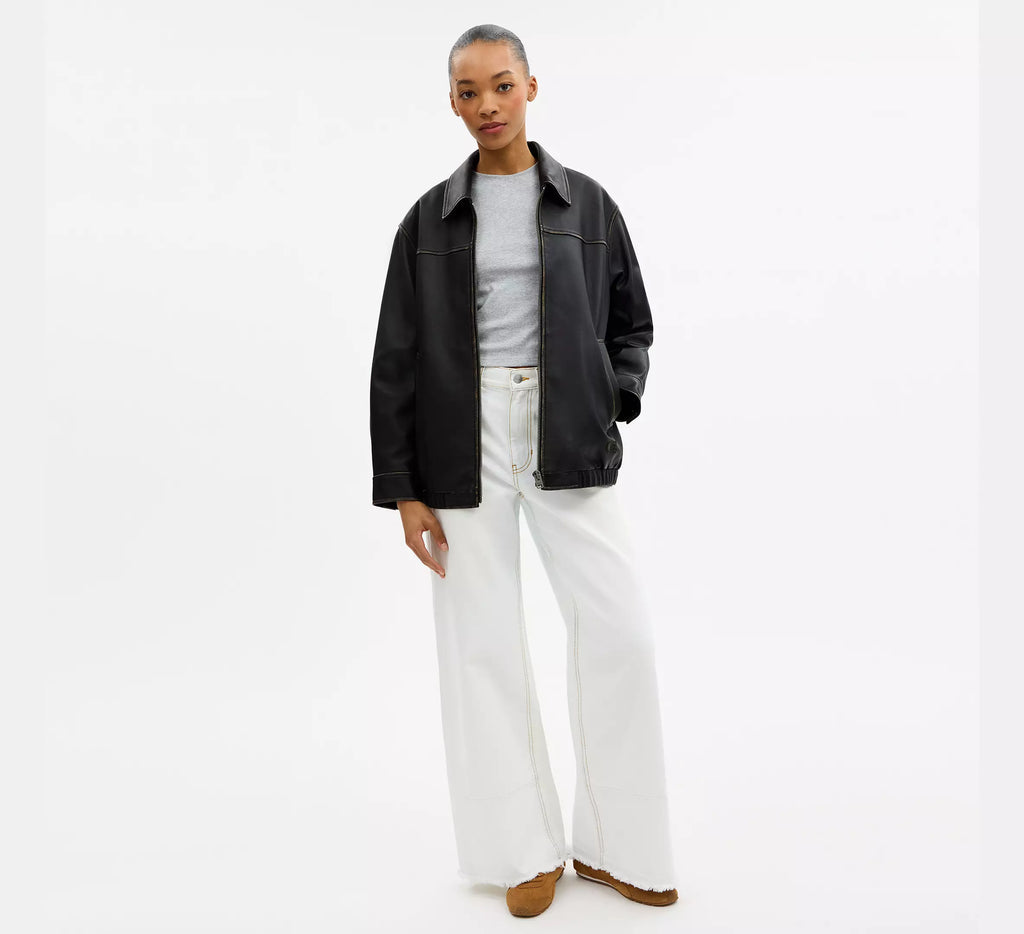 Coach Loved Oversized Leather Jacket  - Black