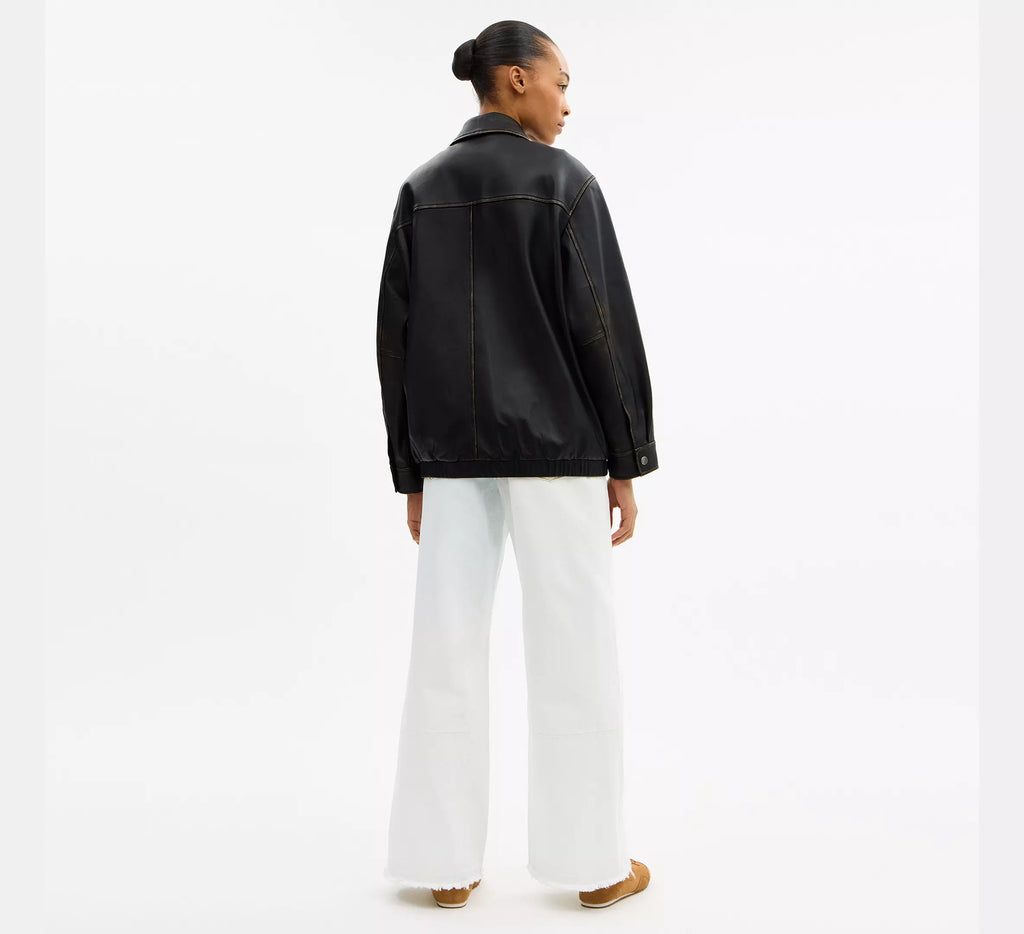 Coach Loved Oversized Leather Jacket  - Black