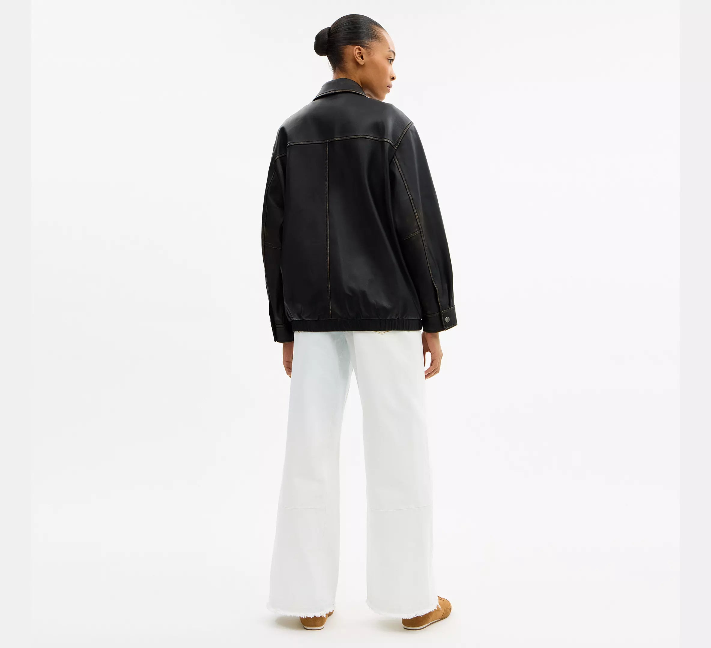 Coach Loved Oversized Leather Jacket  - Black