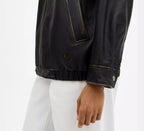 Coach Loved Oversized Leather Jacket  - Black