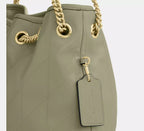Coach Evelyn Shoulder Bag With Quilting - Gold/Pistachio