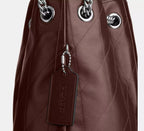 Coach Evelyn Shoulder Bag With Quilting - Silver/Maple