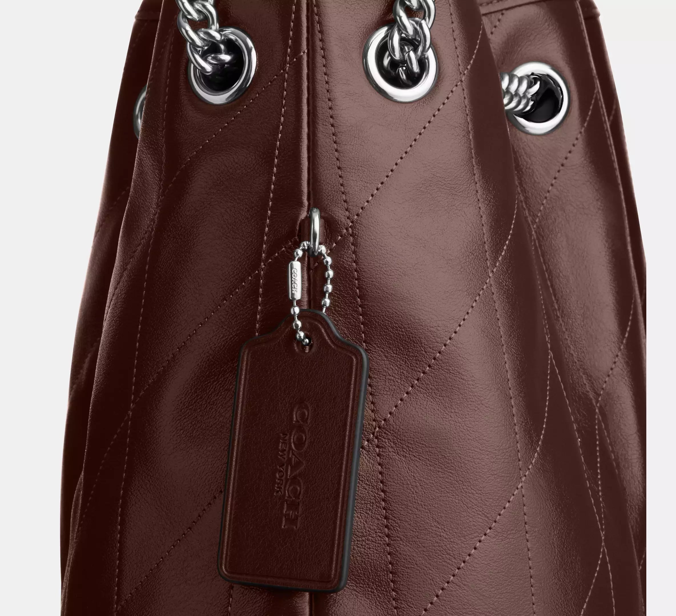 Coach Evelyn Shoulder Bag With Quilting - Silver/Maple