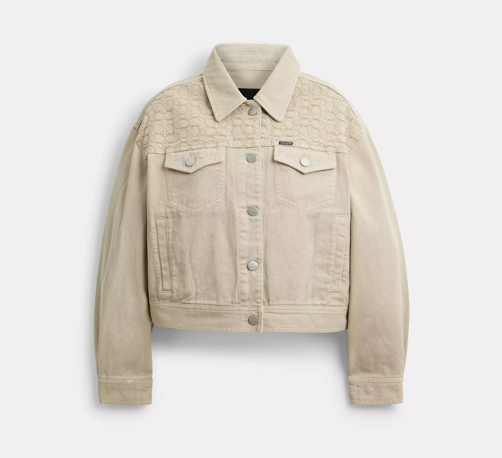Coach Garment Dyed Denim Jacket  -  Dark Stone