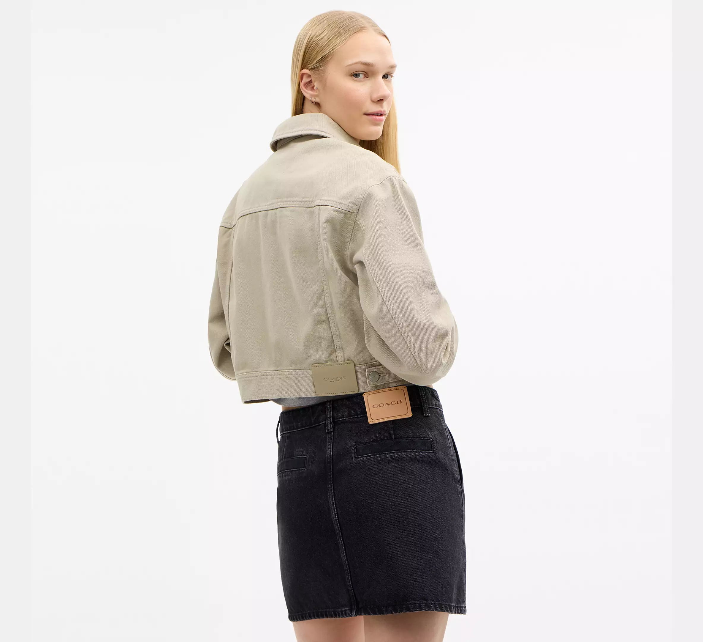Coach Garment Dyed Denim Jacket  -  Dark Stone