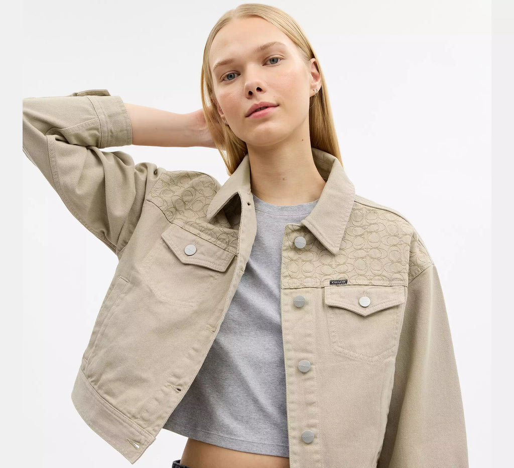 Coach Garment Dyed Denim Jacket  -  Dark Stone