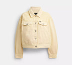 Coach Garment Dyed Denim Jacket  - Straw