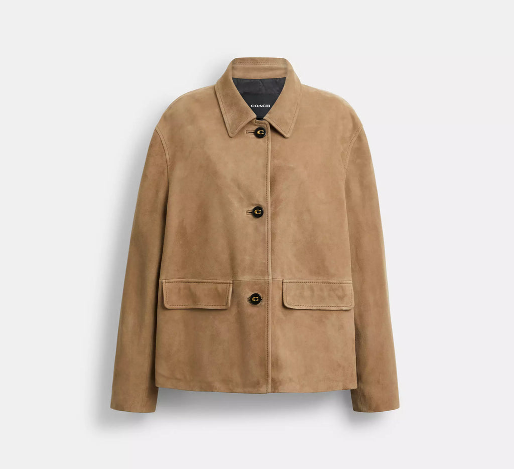 Coach Suede Coat  - Umber