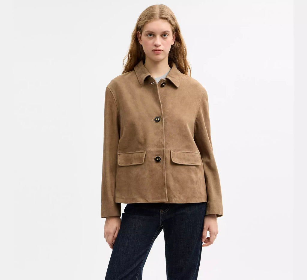 Coach Suede Coat  - Umber