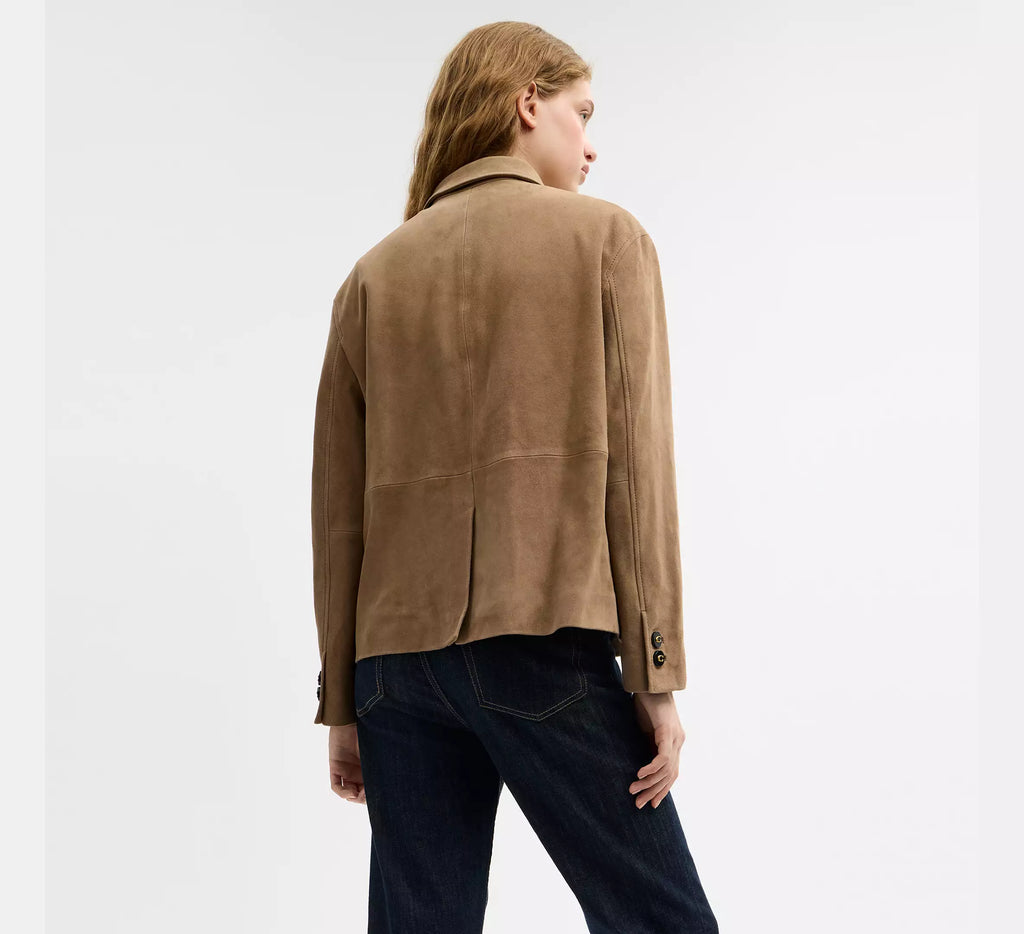 Coach Suede Coat  - Umber