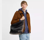 Coach Mott Messenger Bag In Loved Leather  -  Black/Light Tan
