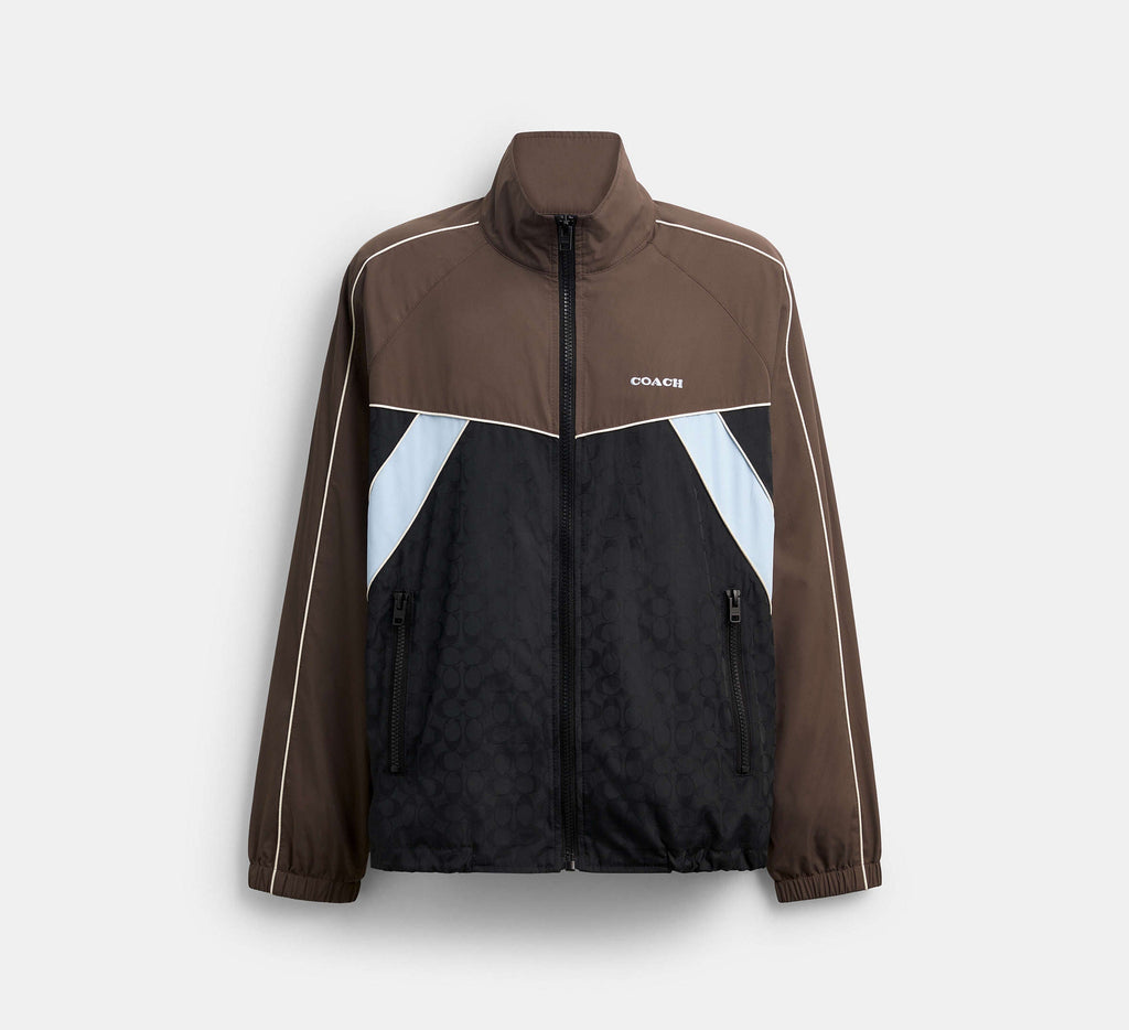 Coach Track Jacket In Recycled  -  Brown/Multi