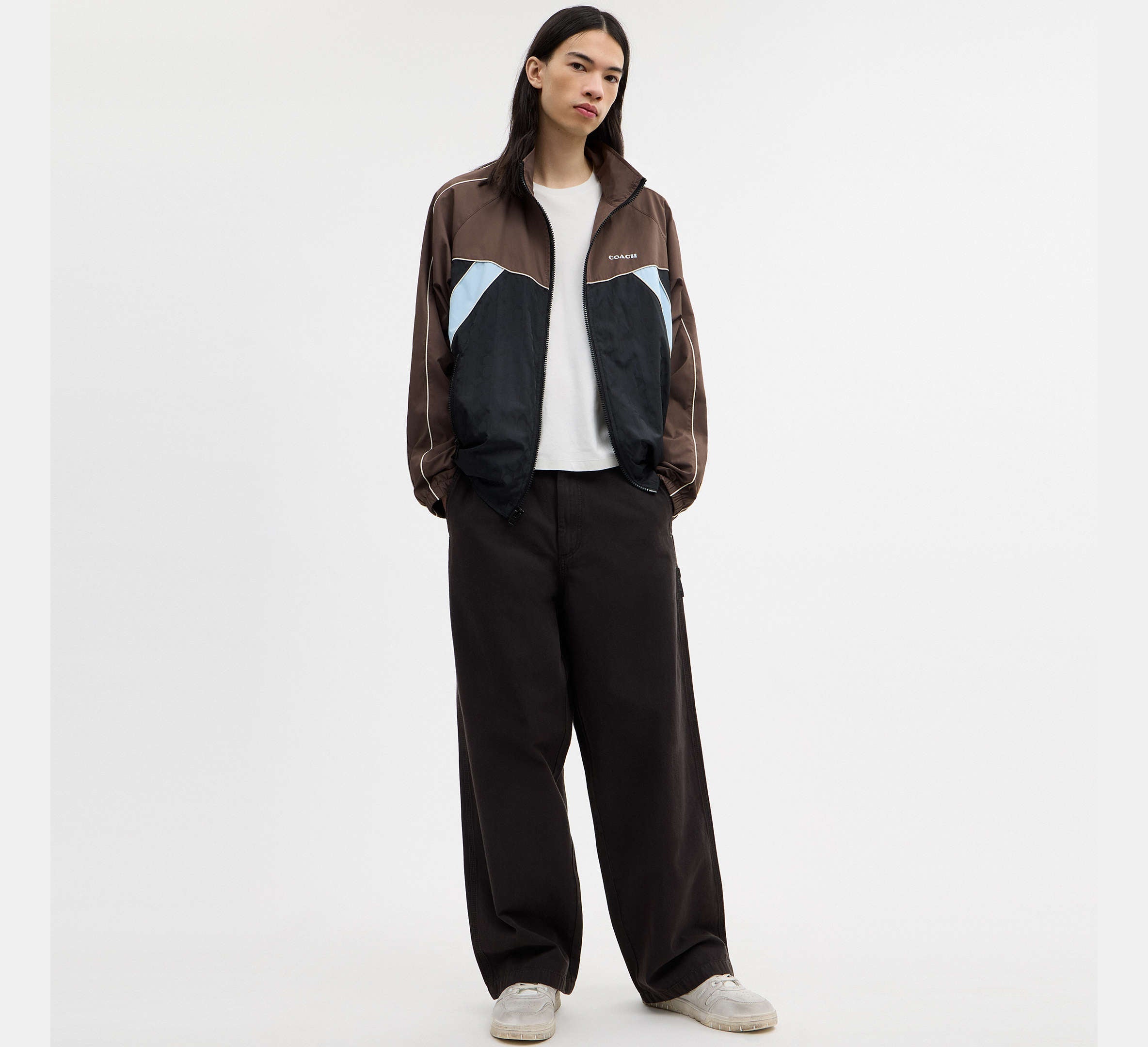 Coach Track Jacket In Recycled  -  Brown/Multi