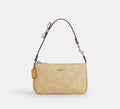 Coach  Nolita 19 With Floral Print And Bow - Silver/Washed Yellow