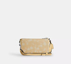 Coach  Nolita 19 With Floral Print And Bow - Silver/Washed Yellow