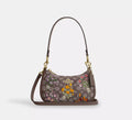 Coach Teri Mini Crossbody Bag In Signature Jacquard With Floral Embroidery  -  Gold/Oak Multi