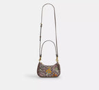 Coach Teri Mini Crossbody Bag In Signature Jacquard With Floral Embroidery  -  Gold/Oak Multi