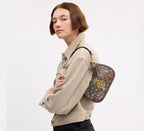 Coach Teri Mini Crossbody Bag In Signature Jacquard With Floral Embroidery  -  Gold/Oak Multi