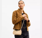 Coach Teri Mini Crossbody Bag With Bows  -  Silver/Light Sand