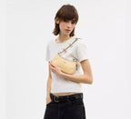Coach Teri Mini Crossbody Bag With Bows  -  Silver/Light Sand