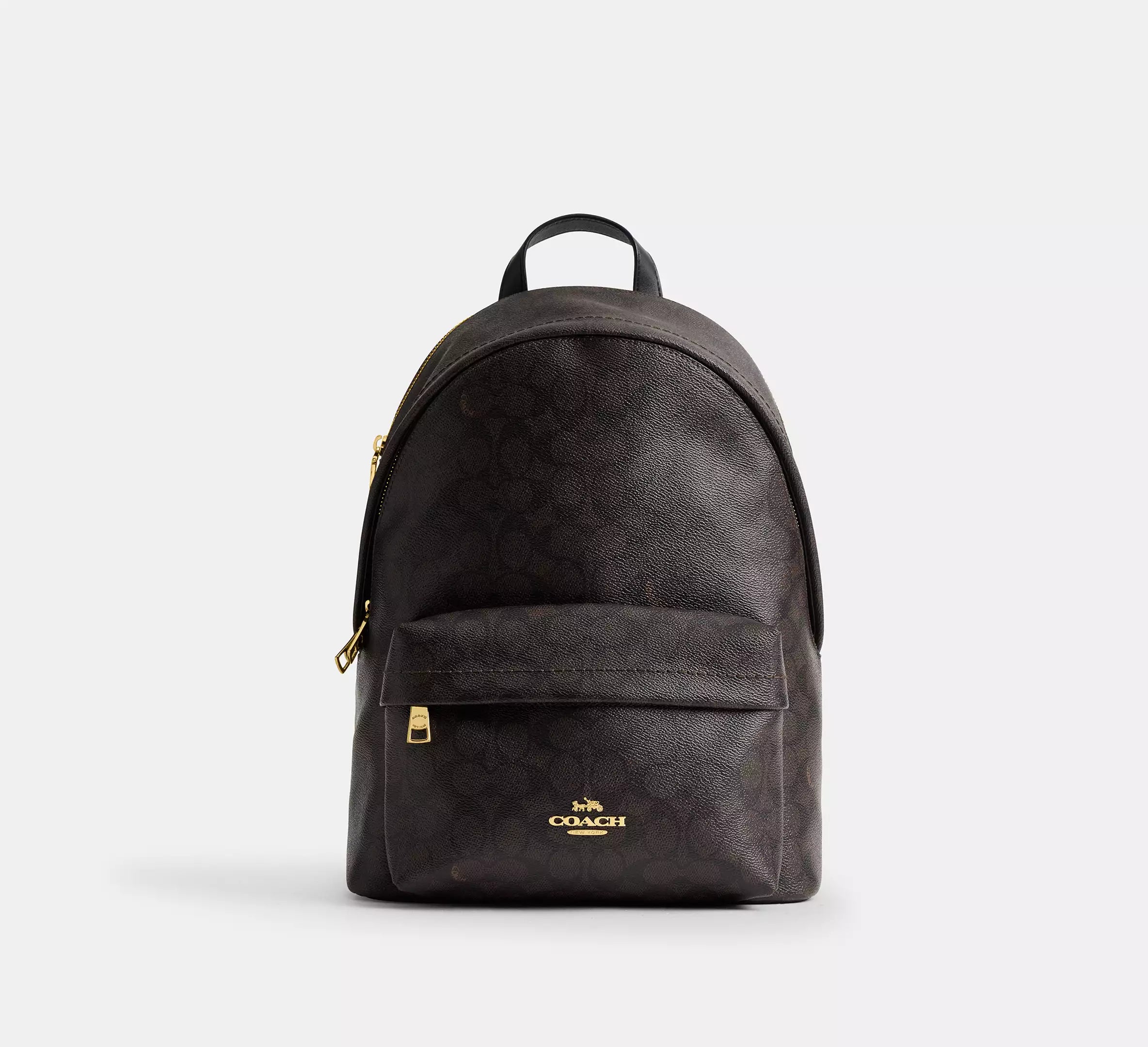 Coach Taylor Small Backpack In Signature  -  Gold/Walnut/Black