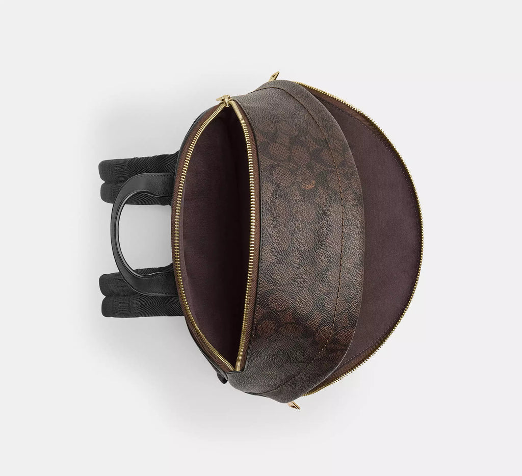 Coach Taylor Small Backpack In Signature  -  Gold/Walnut/Black
