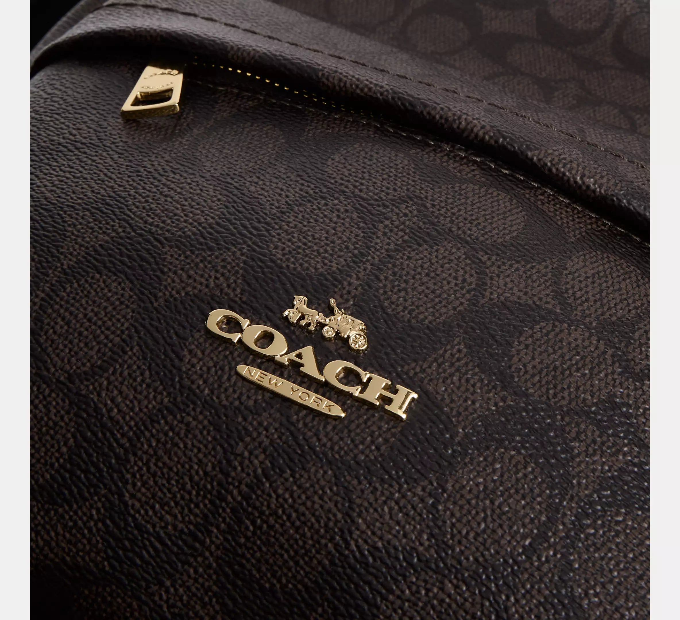 Coach Taylor Small Backpack In Signature  -  Gold/Walnut/Black