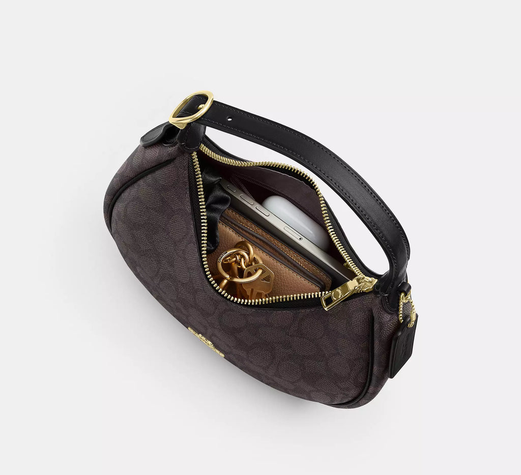 Coach Emily Shoulder Bag In Signature   -  Gold/Walnut/Black