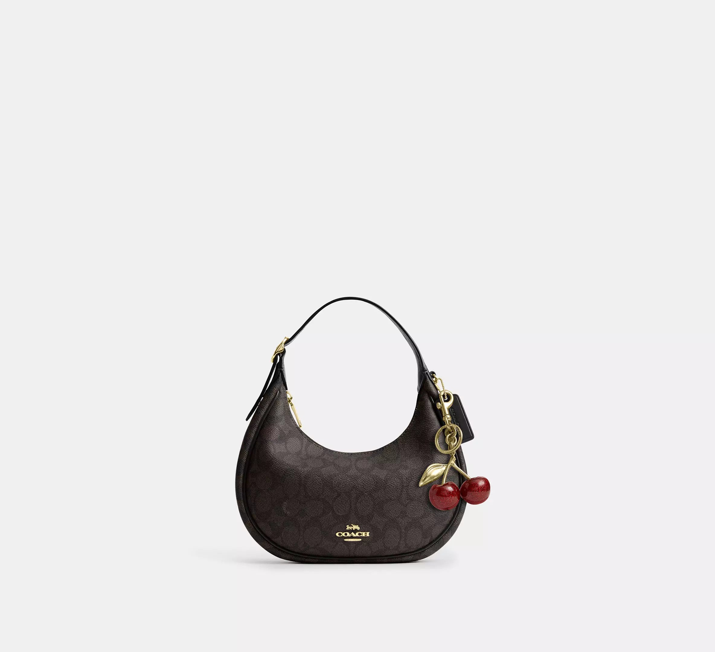 Coach Emily Shoulder Bag In Signature   -  Gold/Walnut/Black