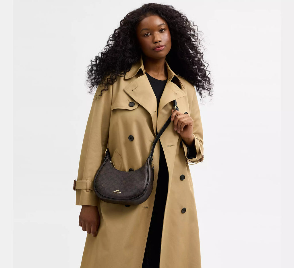 Coach Emily Shoulder Bag In Signature   -  Gold/Walnut/Black
