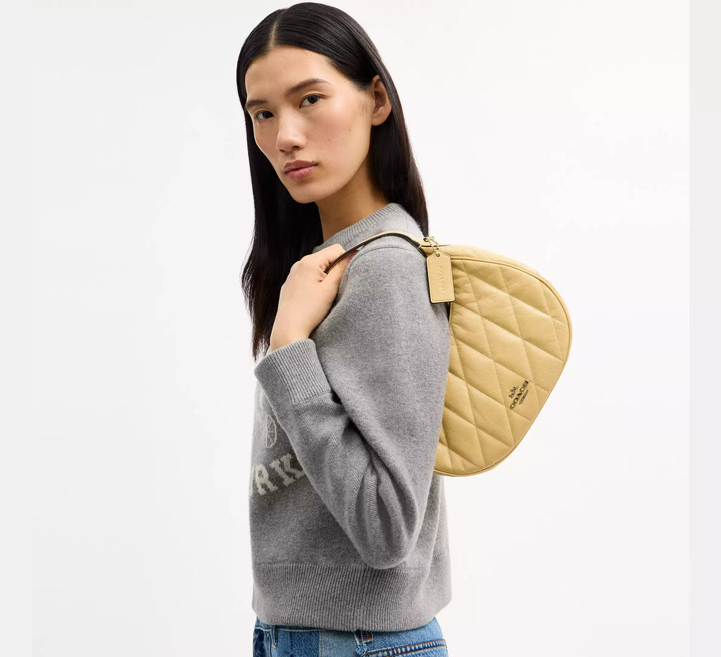 Coach Emily Shoulder Bag With Quilting   -  Gold/Soft Yellow