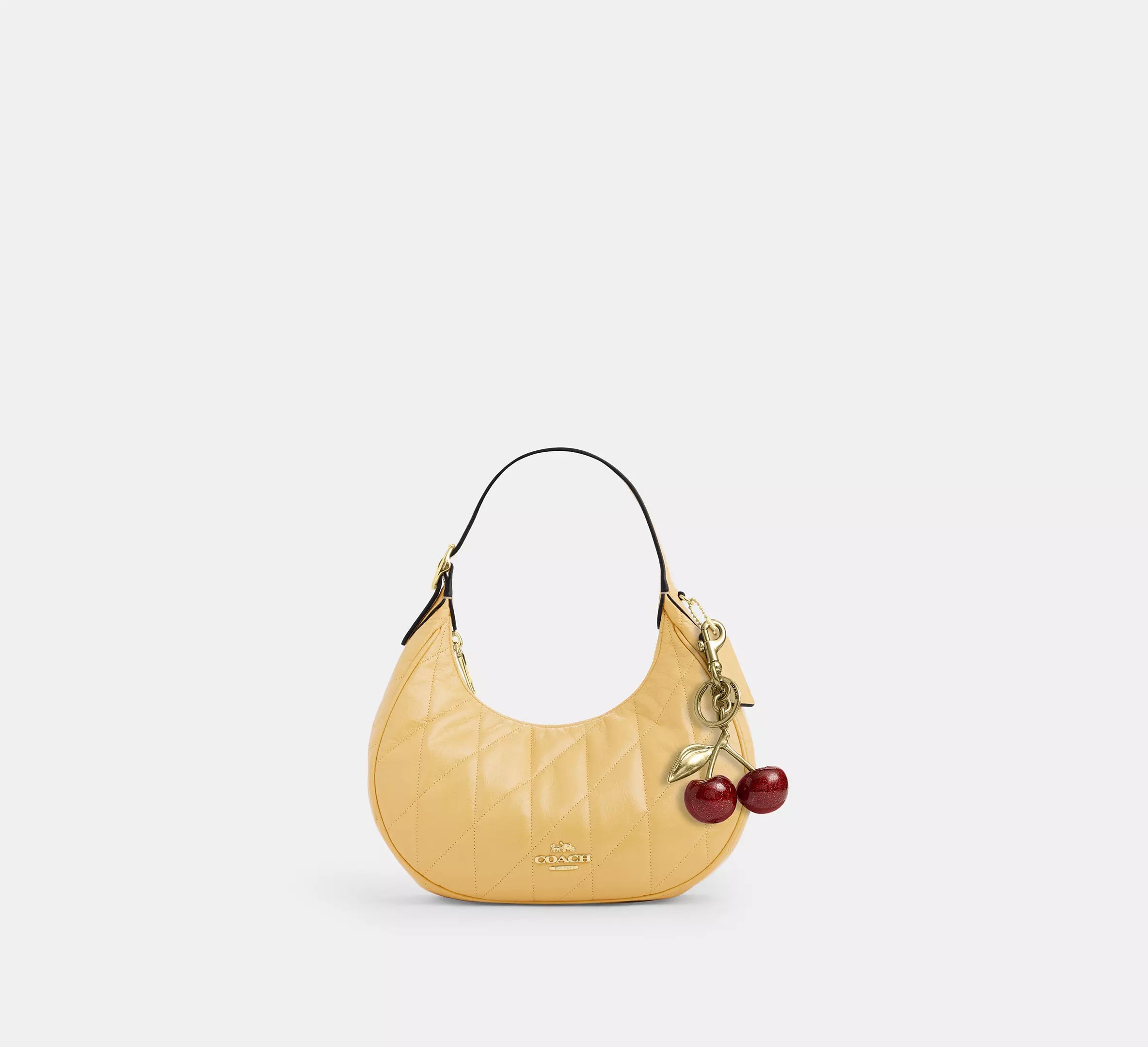 Coach Emily Shoulder Bag With Quilting   -  Gold/Soft Yellow